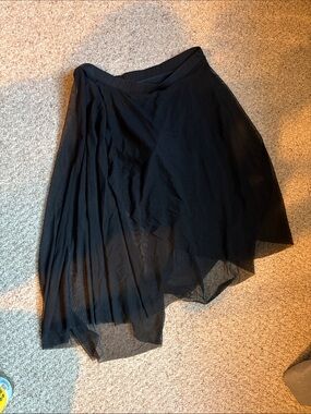 Black Sheer Dance skirt with attached dance pants.